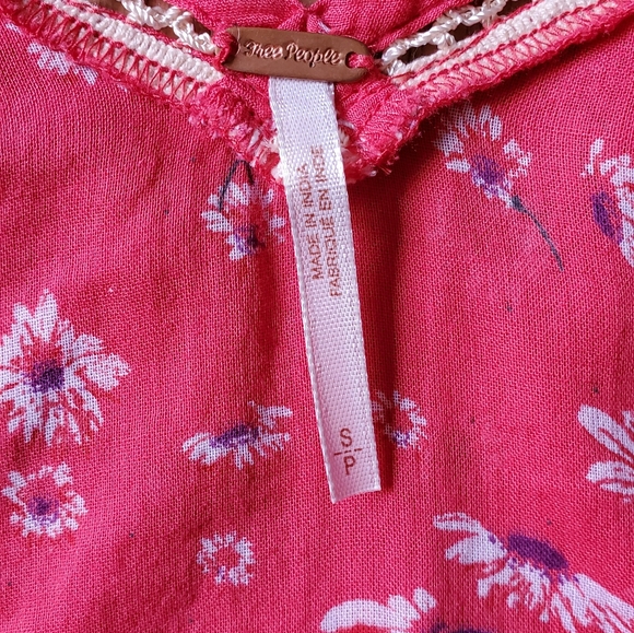 Free People Red Cotton Blouse - Picture 5 of 8